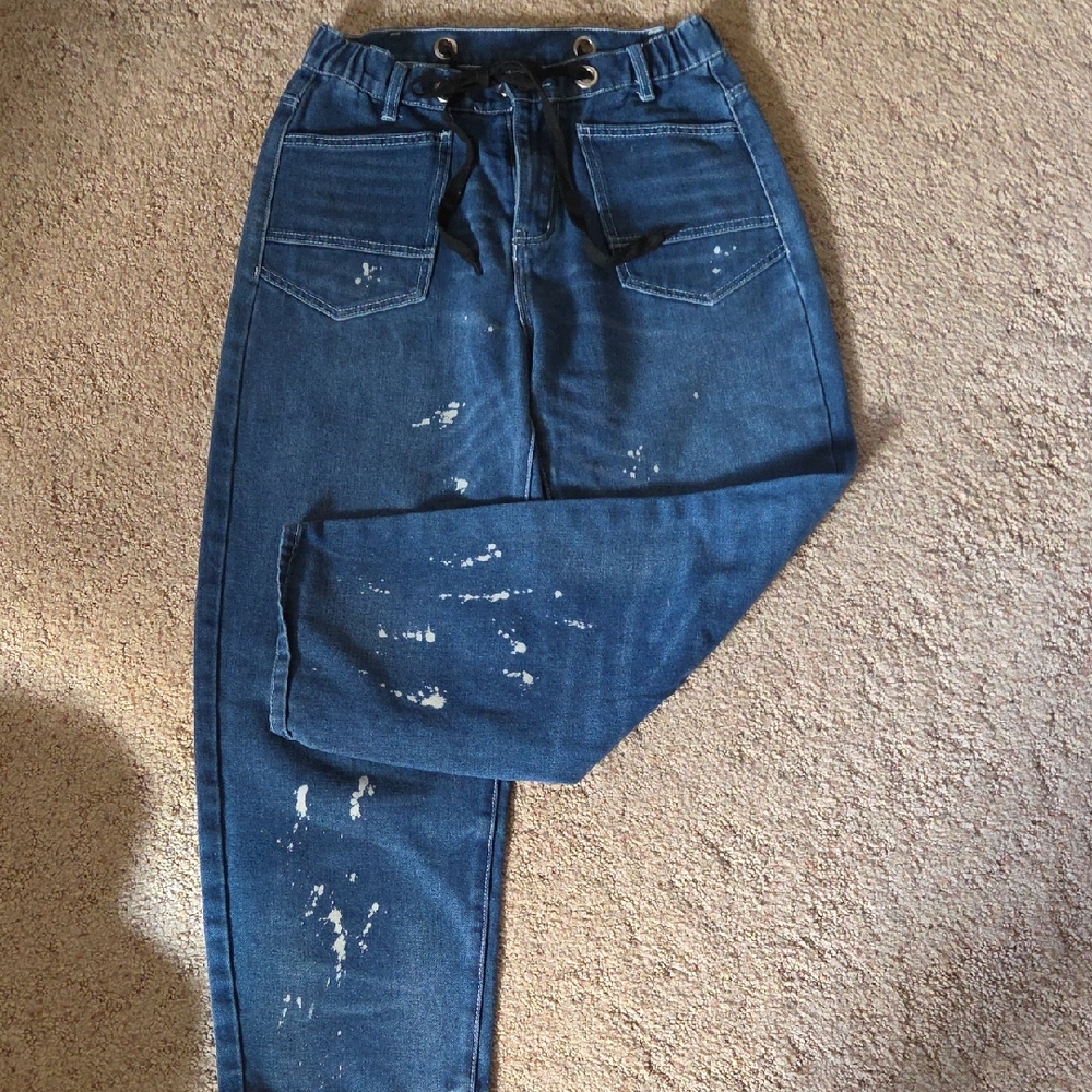 Barrel Paint Spattered Jeans